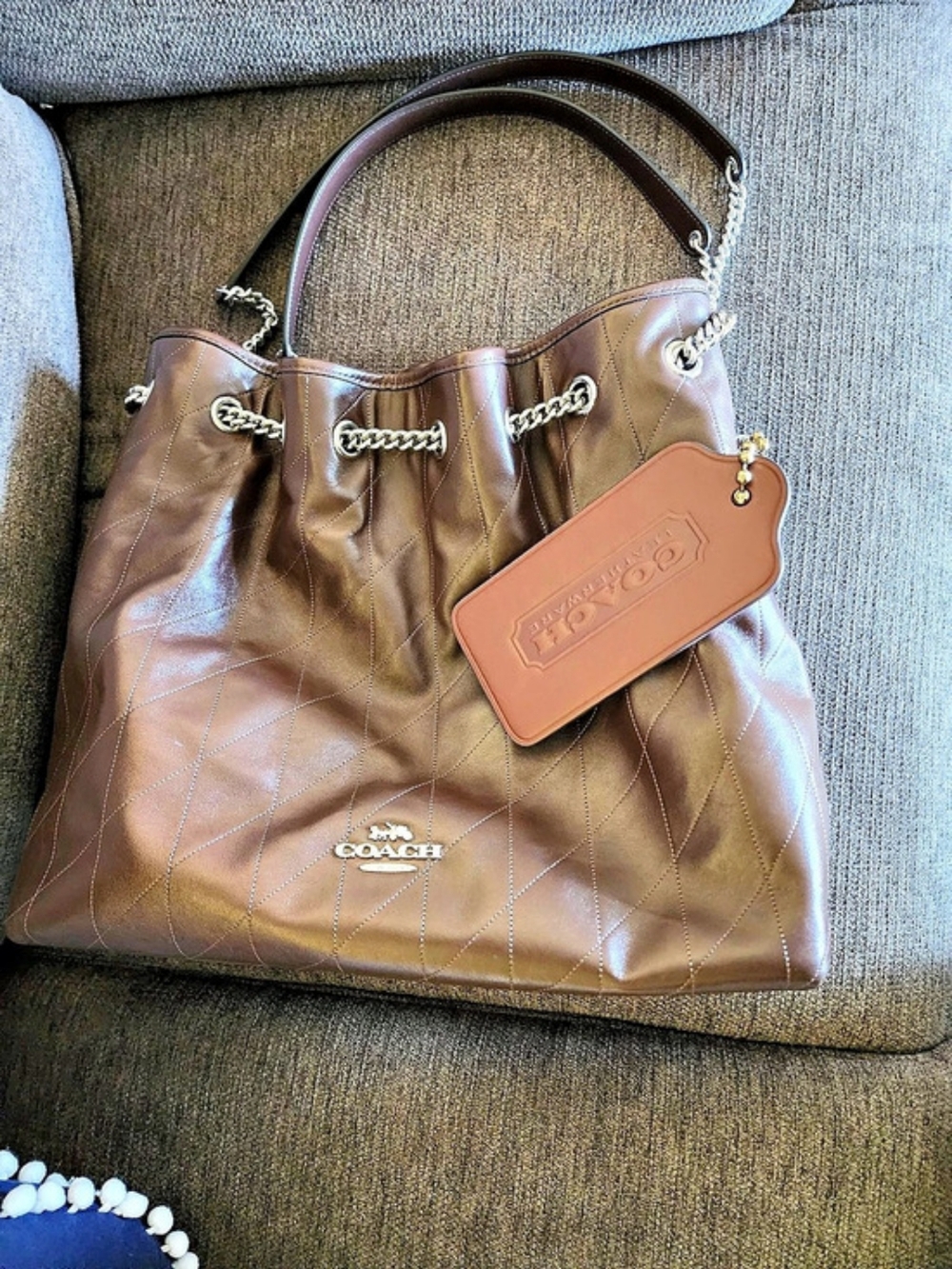 Coach Large Evelyn With Ex Large Hand Tag